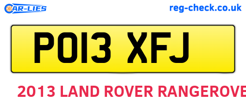 PO13XFJ are the vehicle registration plates.