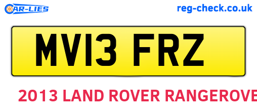 MV13FRZ are the vehicle registration plates.