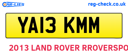 YA13KMM are the vehicle registration plates.