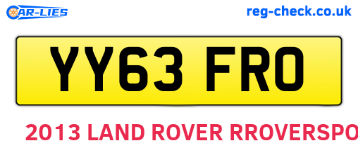 YY63FRO are the vehicle registration plates.