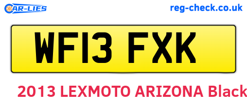 WF13FXK are the vehicle registration plates.