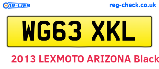 WG63XKL are the vehicle registration plates.