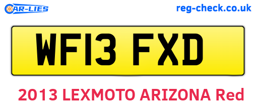 WF13FXD are the vehicle registration plates.