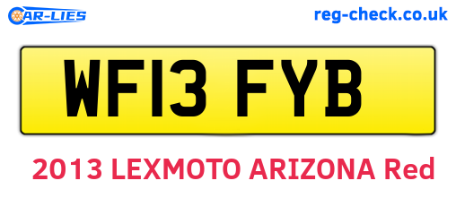 WF13FYB are the vehicle registration plates.