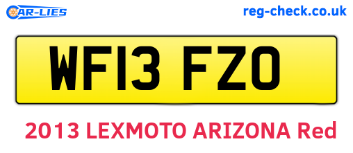 WF13FZO are the vehicle registration plates.