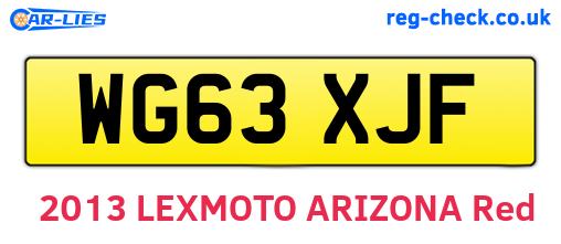 WG63XJF are the vehicle registration plates.