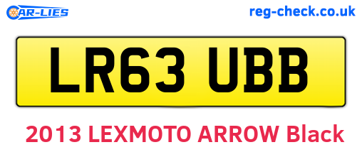 LR63UBB are the vehicle registration plates.