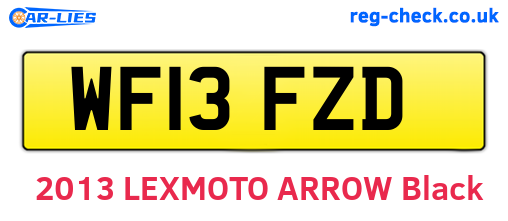 WF13FZD are the vehicle registration plates.