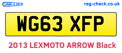 WG63XFP are the vehicle registration plates.