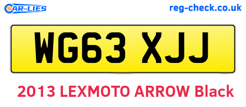 WG63XJJ are the vehicle registration plates.