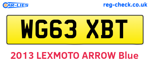 WG63XBT are the vehicle registration plates.