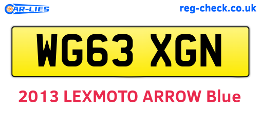 WG63XGN are the vehicle registration plates.