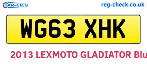 WG63XHK are the vehicle registration plates.