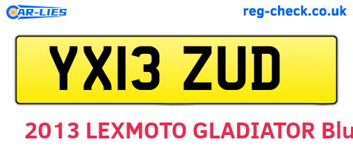 YX13ZUD are the vehicle registration plates.