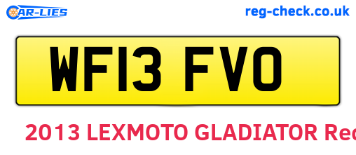 WF13FVO are the vehicle registration plates.