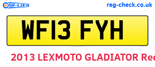 WF13FYH are the vehicle registration plates.