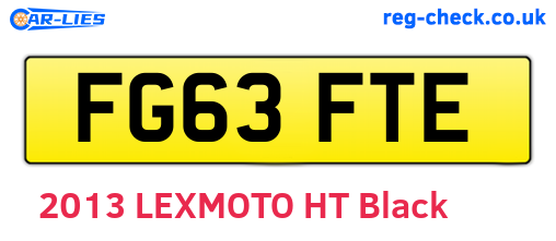 FG63FTE are the vehicle registration plates.