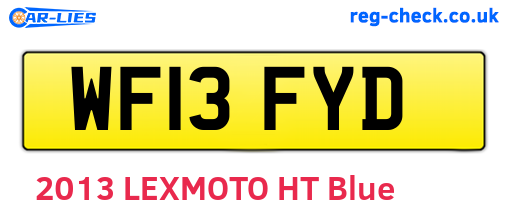 WF13FYD are the vehicle registration plates.