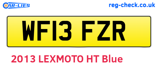 WF13FZR are the vehicle registration plates.