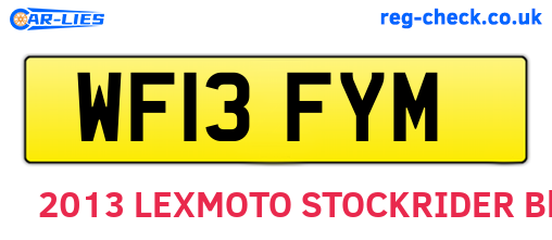 WF13FYM are the vehicle registration plates.