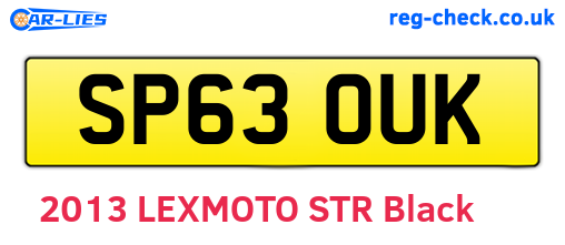 SP63OUK are the vehicle registration plates.