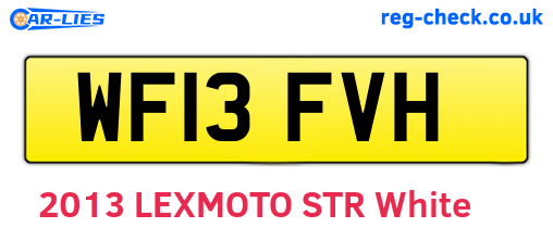 WF13FVH are the vehicle registration plates.