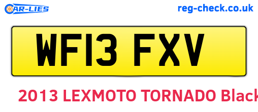WF13FXV are the vehicle registration plates.