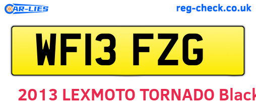 WF13FZG are the vehicle registration plates.