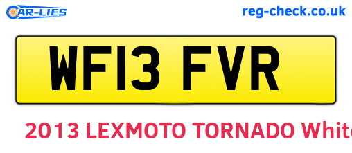 WF13FVR are the vehicle registration plates.