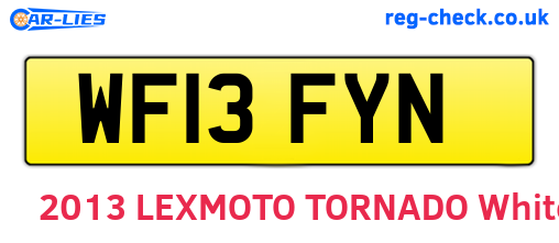 WF13FYN are the vehicle registration plates.