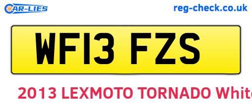 WF13FZS are the vehicle registration plates.
