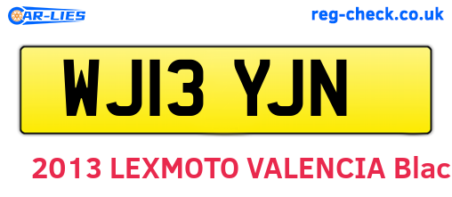 WJ13YJN are the vehicle registration plates.