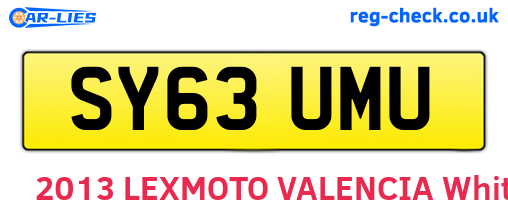 SY63UMU are the vehicle registration plates.