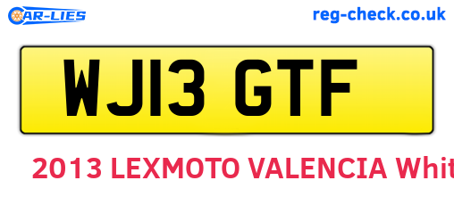 WJ13GTF are the vehicle registration plates.