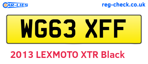 WG63XFF are the vehicle registration plates.
