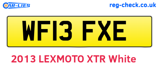 WF13FXE are the vehicle registration plates.
