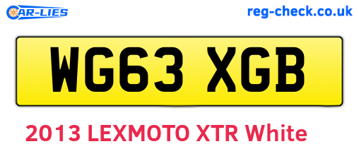 WG63XGB are the vehicle registration plates.
