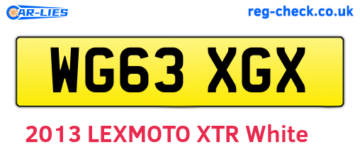 WG63XGX are the vehicle registration plates.