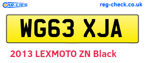 WG63XJA are the vehicle registration plates.