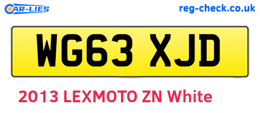 WG63XJD are the vehicle registration plates.