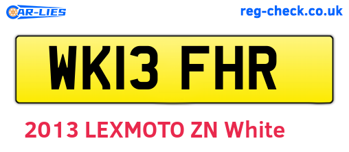 WK13FHR are the vehicle registration plates.