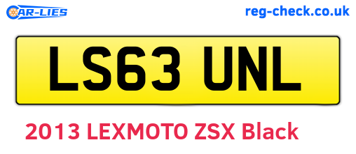 LS63UNL are the vehicle registration plates.