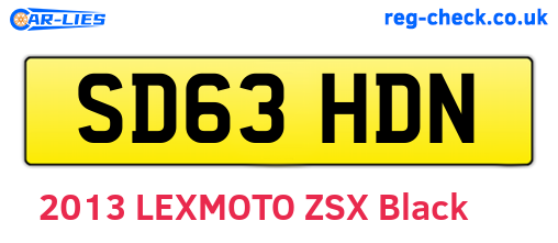 SD63HDN are the vehicle registration plates.