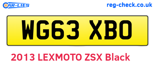 WG63XBO are the vehicle registration plates.