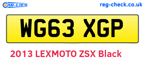 WG63XGP are the vehicle registration plates.