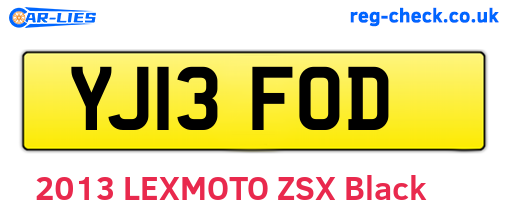 YJ13FOD are the vehicle registration plates.