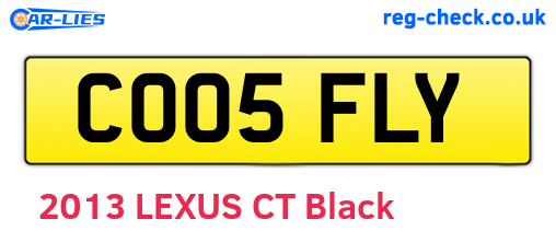 CO05FLY are the vehicle registration plates.