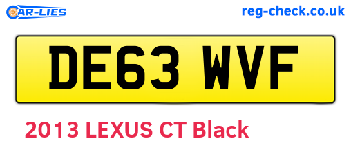 DE63WVF are the vehicle registration plates.