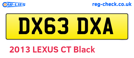 DX63DXA are the vehicle registration plates.