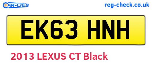 EK63HNH are the vehicle registration plates.
